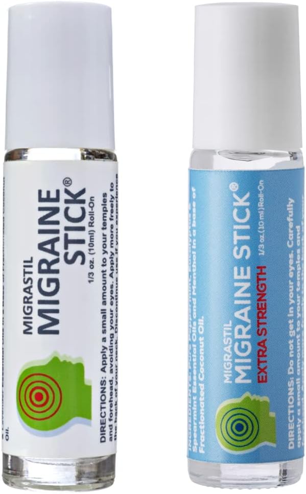 Temel Vigor Migrastil Original Migraine Stick, Ekstra Kuvvet Migraine Stick Sche, Quick Soğutma Migraine, Ger Headache Support. ABD'de Made in the USA