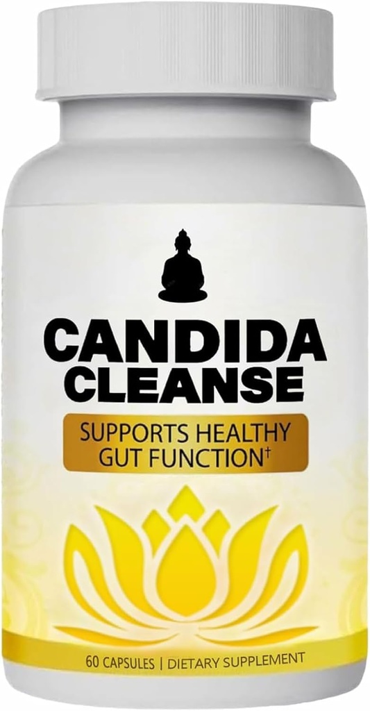 Candida Cleanse, Gut & Colon Support, Advanced Probiyotik & Herbal Formula, Oregano Leaf, Wormwood, Black Walnut, Caprylic Acid-1 for Men & Women, 60 Capsules
