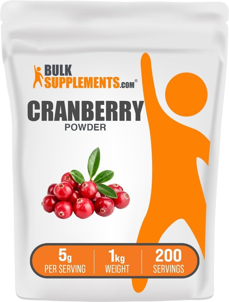 BulkSupplements.com Cranberry Toz - Kadınlar ve Erkekler için Cranberry Supplements - Unsweetened & Gluten Free, 5g per Service, 1 kg (2.2 lbs) (Paket of 1)