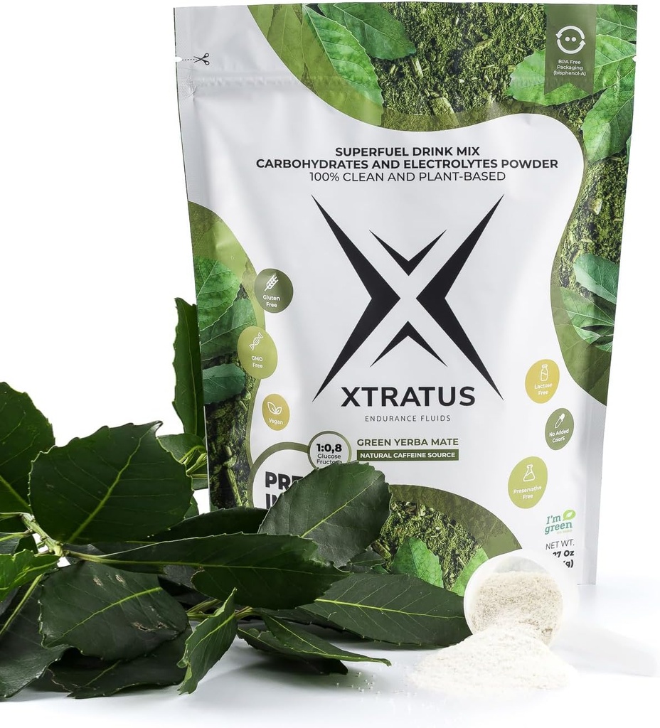 Green Mate (Caffeine) - Spor Enerjisi karbonhidrat ve elektrolitlerle içilir. Caffeine'nin doğal kaynağı. Pre and Intra Education 100% Natural. 35,27Oz.