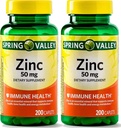 Spring Valley - çinko 50 mg, 200 Ct 2 Pack çinko takviyesi Spring Valley takviyesi Günlük Intake için uygundur.