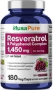 NusaPure Resveratrol & Polyfen 1450 mg 180 Vejetaryen Caps (Non-GMO, Vegan) C vitamini
