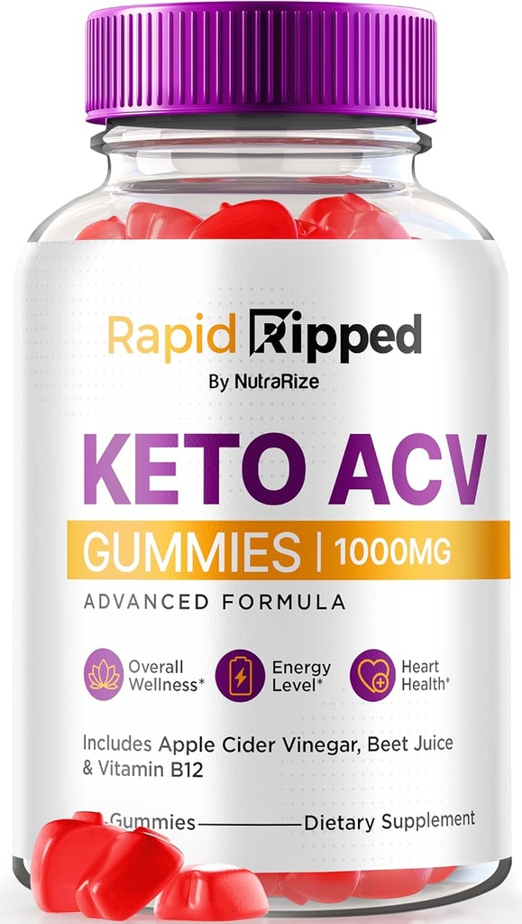 NutraRize Rapid Ripped Keto ACV Gummies, Keto + ACV 1000 MG, All Natural Apple Cider Vinegar Gummy Pills, maximum Strength Ketos Plus ACV, Yorumlar (60 Gummies)
