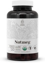 Nutmeg USDA Organic 120 Capsules | High-Potency Natural Supplement | Sertifikalı Organik Vegetarian Capsules ve Organik Nutmeg (Myristica fragrans) kuru Nut (120 Capsules)