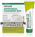 terrasil Antifungal Tedavi (2-Ürün Kit 14g Tube + 75g Soap bar) Clotrimazole ve Doğal Malzemeler ile Antifungal krem, Ringworm için Yardım, Jock Itch, Athletes Foot, Fungal Yeast Enfeksiyonu