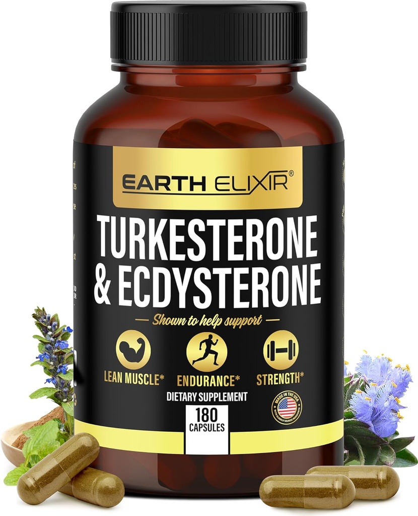 Turkesterone & Ecdysterone – Natural testosteron Support, 2in-1 High Potency Turkesterone Supplement for Men & Women with% 95 Beta Ecdysterone - Strength, Energy and Vitality – 180 kapsül