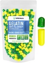XPRS Nutra Size 000 Empty Capses - 500 Count Empty Gelatin Caps - DIY Supplement Caps Filling - Fillable Color Gel Caps Χάπια (Πράσινα/Κίτρινα)
