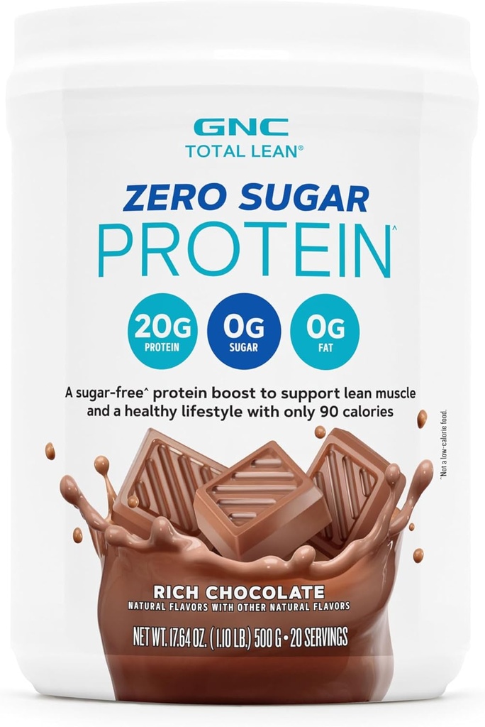 GNC Total Lean Zero Sugar Protein - Rich Chocolate (20 Servings)