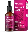 Burdock Root Tincture Extract Drops 2000mg (Arctium lappa L.) Βότανο συμπλήρωμα Απορροφά καλύτερα από κάψουλες, 1 μήνας προμήθεια, 84 μερίδες, Αλκοόλ-ελεύθερο Βάμμα - 2 Oz, συσκευασία του 1