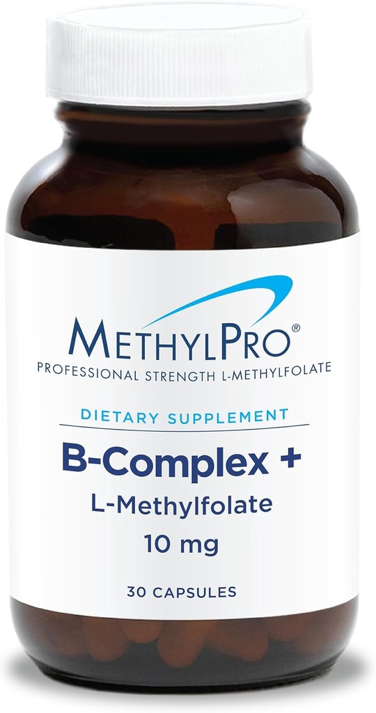 TorchPro B-Complex + L-Methylfolate 10 mg - Kadınlar ve Erkekler için Meks Vitamin B Kompleks, Foate, Niacin ve Biotin, VIT B Supplement - 30 Vegan Capsules