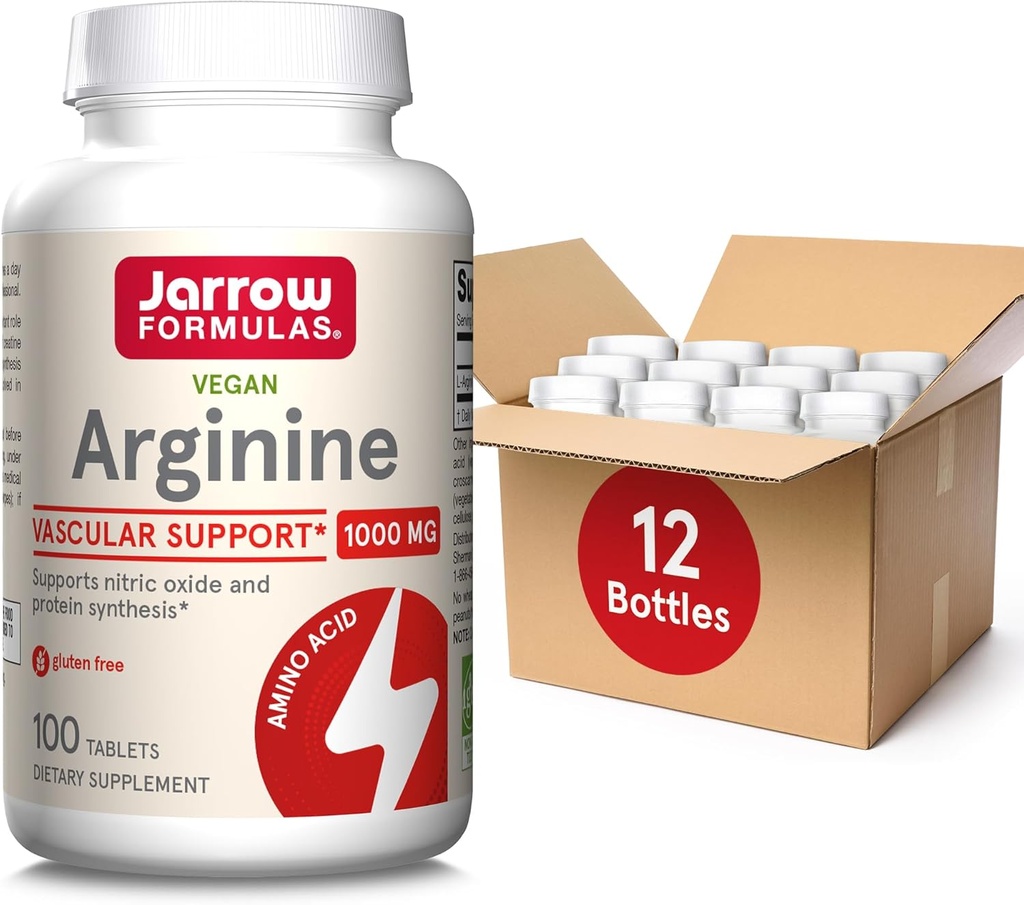 Jarrow Formulas Arginine 1000 mg, Diyet Supplement, Destekler Nitrik Çimento Production, Destekler Protein Synthesis, 100 Tablet, 100 Day Supply (Pack of 12)
