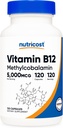 Nutricost Vitamin B12 (Methylcobalamin) 500006, 120 Capsules - Vegetarian Caps, Non-GMO, Gluten Free B12 Supplement