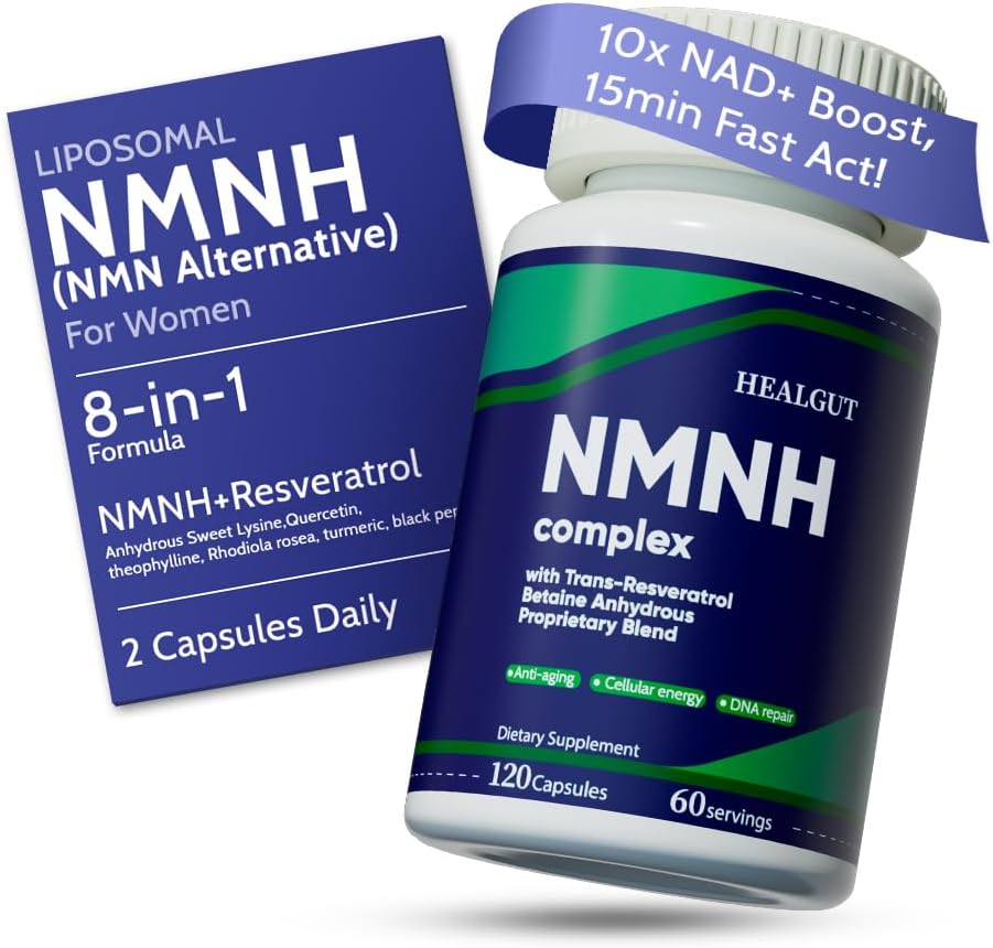 Liposomal NMNH Supplement for Women's Energy: NMN Alternative + Trans-Resveratrol + TMG | Boosts NAD+ Levels, Cellular Rejenerasyon & Hairt Skin - 60-Day Anti-Aging Formula