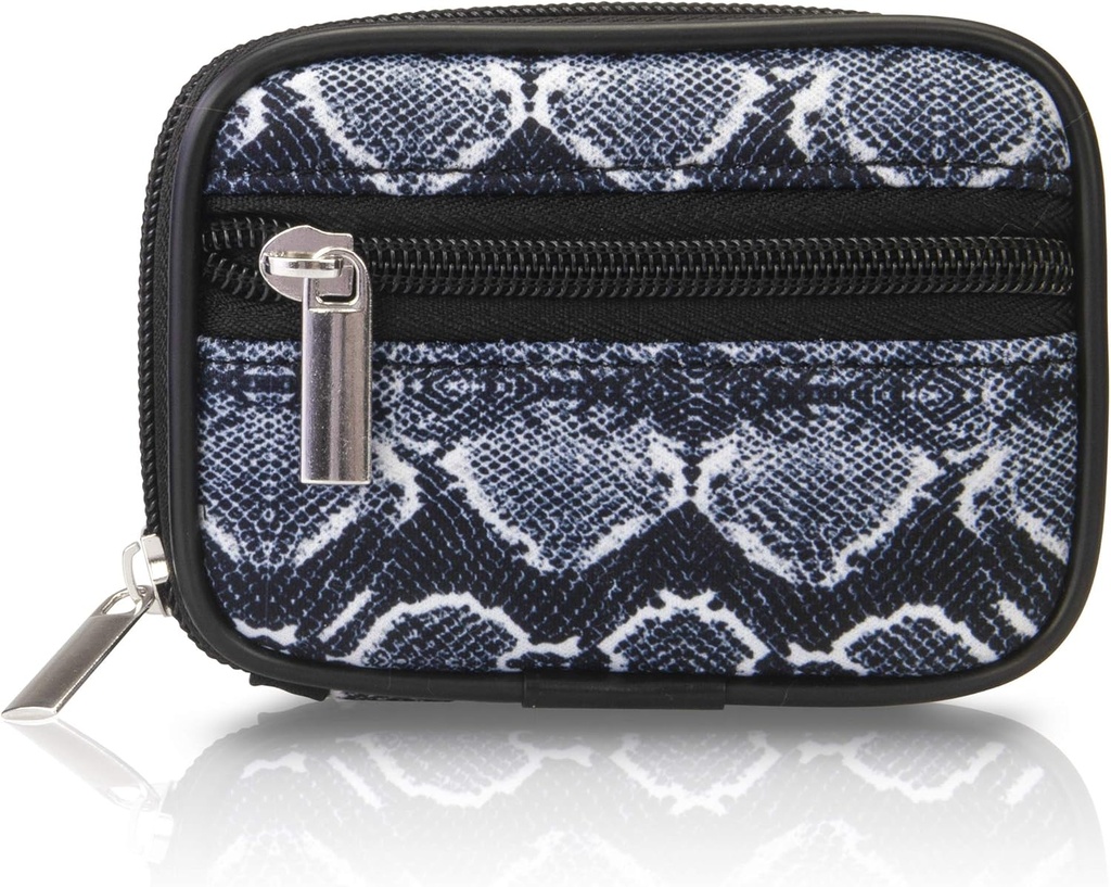 Easy Kit Pill Case - Medical Organizer Box with Reforce Seven-Day Vitamin & Supplement – Compact Travel Ready columns in Pouch Holder with lipsed Pocket (Snake Skin)