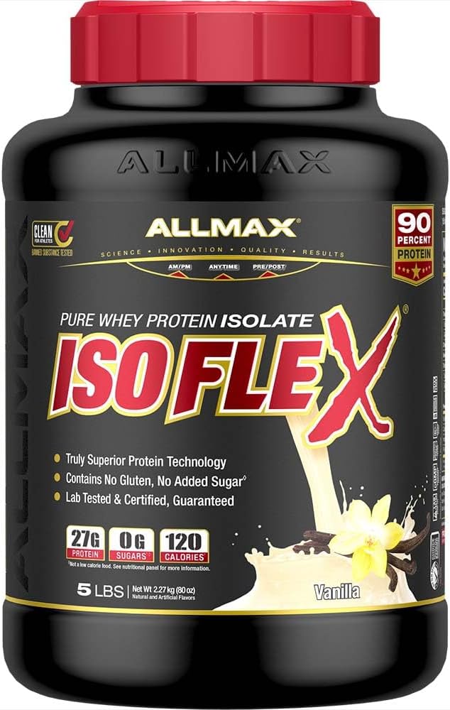 ALLMAX Beslenme - ISOFLEX Whey Protein Toz, Whey proteini, 27g proteini, Vanilla, 5 Pound