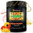 ALPHA LION Superhuman Pump Pre Workout Toz, Nootropic Caffeine & Stim Free Preworkout Supplement, Nitrik Oksit, Kas Winer, Enerji & Focus (42 Hizmetler, Peach Pumps Flavor)