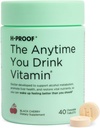 H-PROOF The Anytime You Drink Vitamin, Liver Health & Immunity Support with Electrolytes, Milk Thistle, and Vitamins B & C - 40 Chewable Tablets (20 Servings), Vegan, Black Cherry