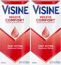Visine Red Eye Comfort Redness Relief Eye Drops to Help Relieve Red Eyes Due to Minor Eye Irritations Fast, Tetrahidrzoline HCl, 0,5 fl. oz (Pack of 2)
