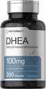 Horbäach DHEA 100 mg | 200 Capsules | Erkekler ve Kadınlar için Tamam | Non-GMO, Gluten Free