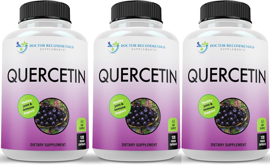 DOCTOR RECOMMENDED SUPPLEMENTS Quercetin 1000 mg Per Service - (Vegan, Non-GMO) (120 Veggie Capsules, Pack of 3)