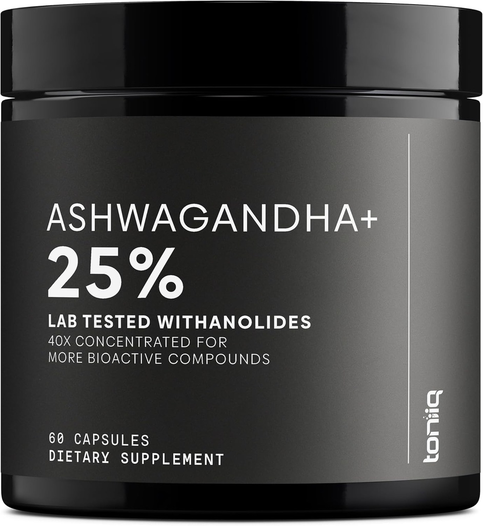 Ashwagandha - Ultra High Potency 40:1 Extract with 25% Withanolides - Wild Harvested in India - Highly Concentrated & Third-Party Lab Tested - 60 Capsules