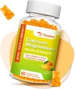 Yüksek Aborpsiyondis Gummies, Sugar Freeuba Magnezyum Supplement with Pyum Vitamin D3 for Men and Women - Vegan, Orange Flavor 60 Cts
