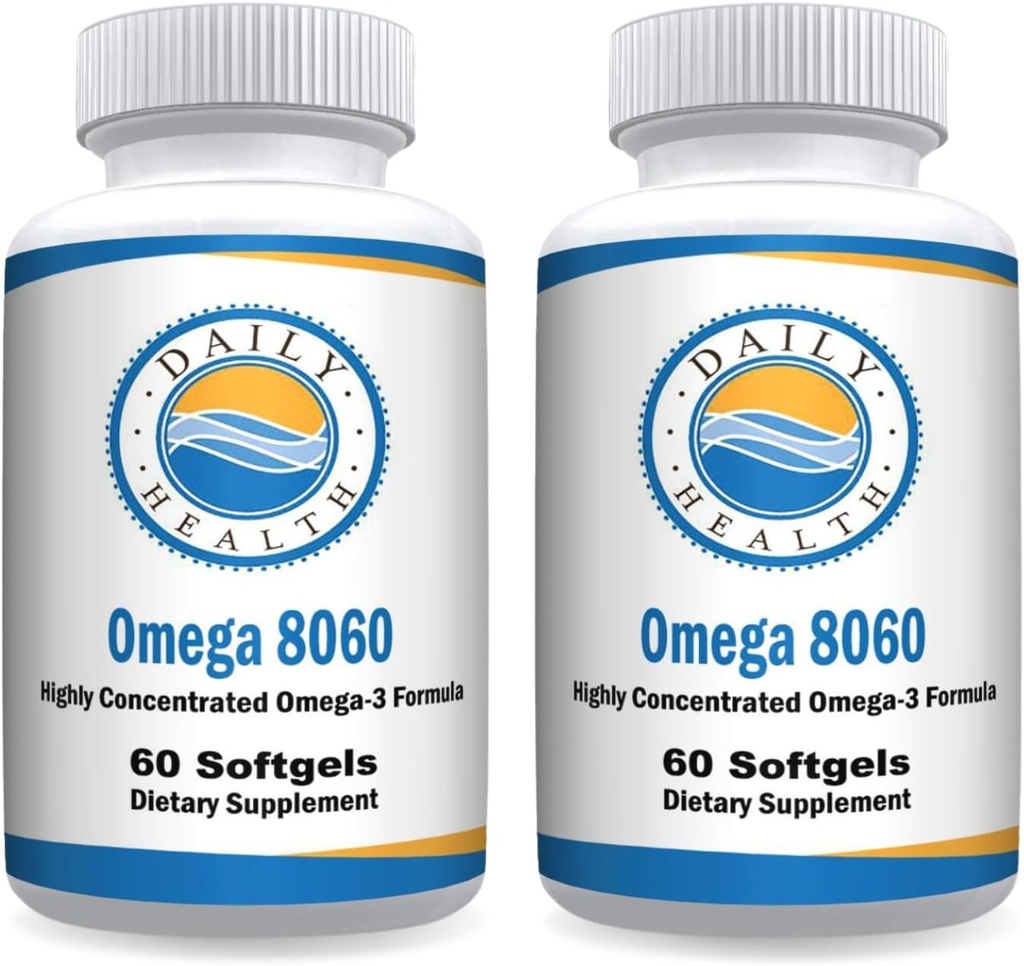 Ωμέγα 8060 2400mg Ωμέγα 3 Κοινό συμπλήρωμα υγείας ιχθυέλαιο 60 softgel - 2 Μήνες προσφοράς - 2pk