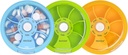 INVODA Weekly Pill Organizer 7 Karşılaştırmalı Günlük İlaçlar ve Vitaminler için Pill Box - Portatif Seyahat Pill Case Fish Oil Supplements Vitamins Organizer (Green+Sky Blue+Orange)