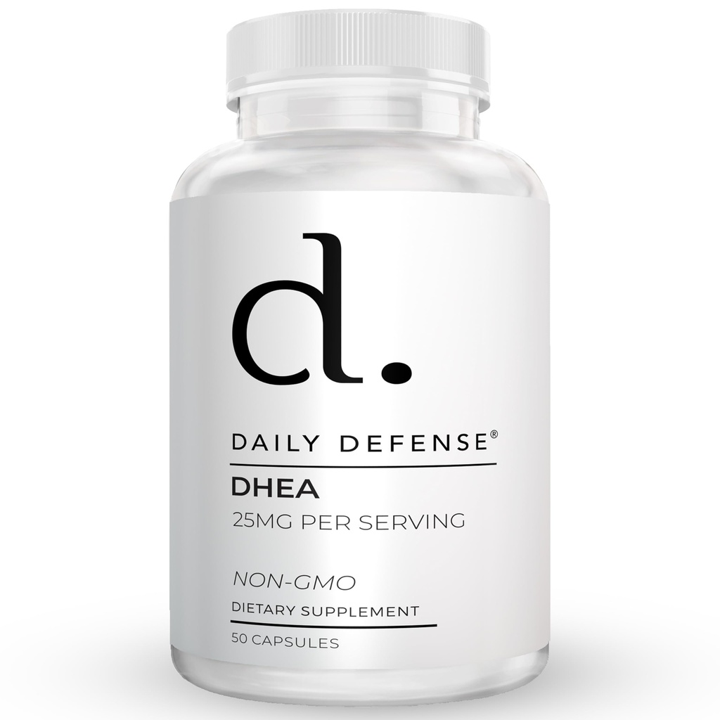 Αμιγής DHEA 25mg για γυναίκες και άνδρες DHEA συμπλήρωμα για γυναίκες και άνδρες - Ακριβώς Η σωστή δόση DHEA Βιταμίνες για ζωτικότητα, ενεργειακή ενίσχυση, & υποστήριξη διάθεσης - DHEA 25 mg ανά κάψουλα - 50 κάψουλες