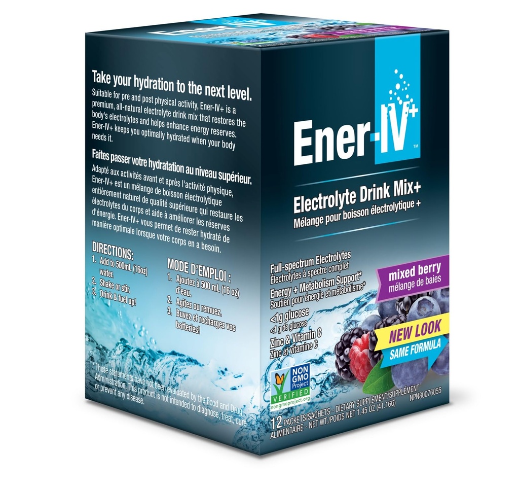 Ener-Life Mixed Berry Electrolyte Drink Mix 12 Count, 3.4 GR