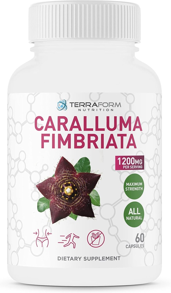 Caralluma Fimbriata -% 100 Pure - Max Strength Kilo Kayıp Tamam - 1200 mg - Kadınlar ve Erkekler için Doğal Appetite Suppressant - Metabolism Branson - ABD'de Yapılacak - 1 Ay