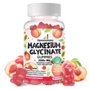 Γλυκινικό Μαγνήσιο Glycinate Gummies 2500mg - Συμπλήρωμα μαγνησίου χωρίς ζάχαρη με βιταμίνη D, B6, CoQ10 για υποστήριξη ηρεμίας & ύπνου - 90 Ροδάκινα Gummies