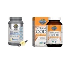 Life Organic Vegan Sport protein Toz, Vanilla, 30g - Probiyotiks, BCAAs for Post Workout Recovery 19 Services + Raw Vitamin Kodu C, 120 Veg Capsules