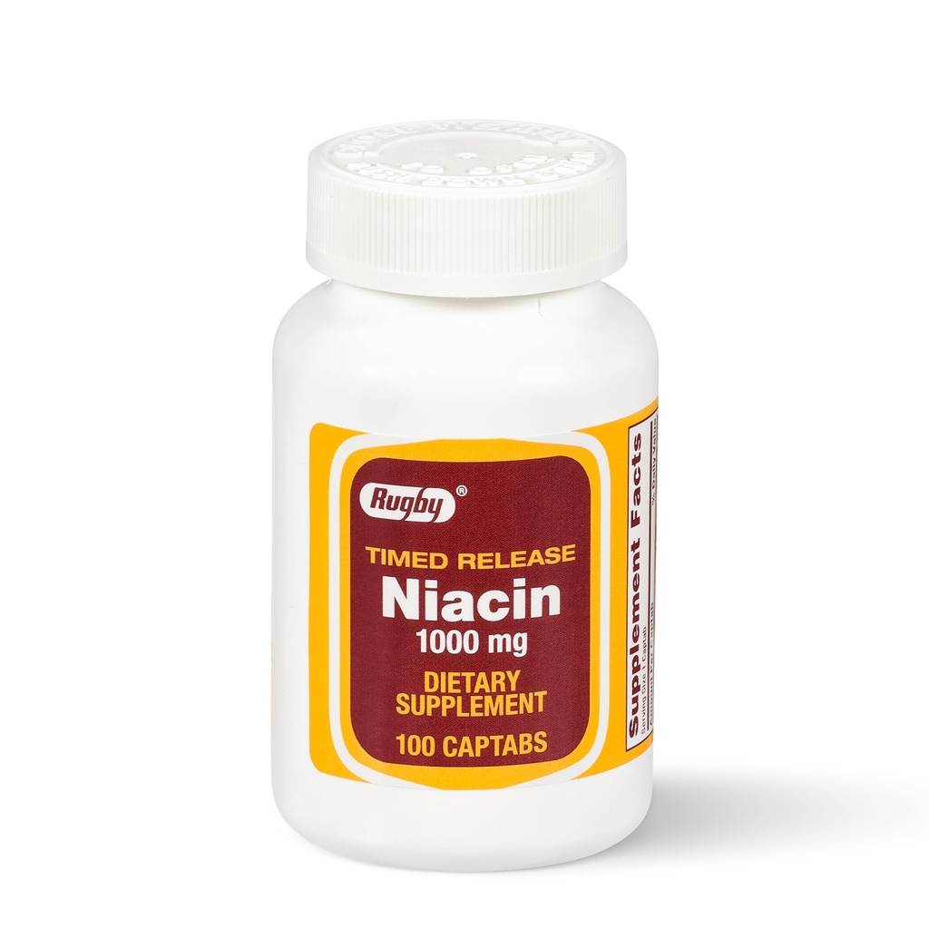 Ragnar Timed-Release Niacin 1000 mg Diyetary Supplement for Yetişkinler for Energy, Circulation and Metabolism Support, 100 Captabs (Pazar 1)