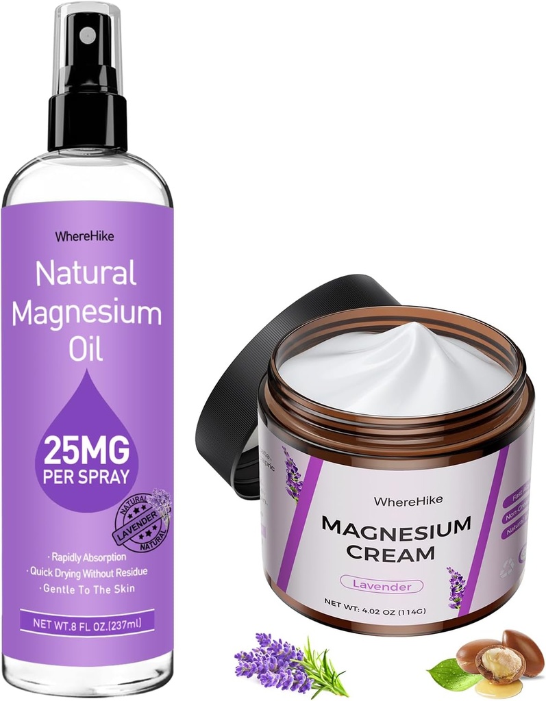 Leg Cramps ve Sleep için Topical Magnezyum Lotion&Spray,Nighttime Magnezyum Cream for Pain,Muscle Relaxation,Calm, Deep Hydration for Body & Skin Care - Natural and Safe for Kids