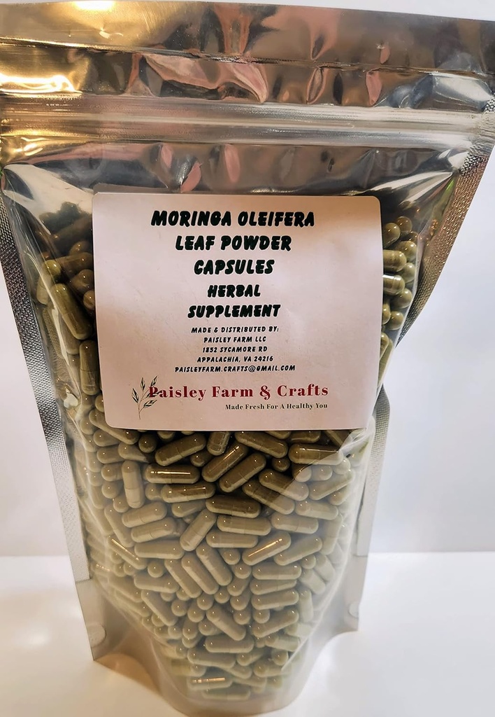 Moringa Oleifera Leaf Capsules Non GMO - Herbal Supplement - %100 Pure Leaf Toz! (5000) - Fresh On Request!