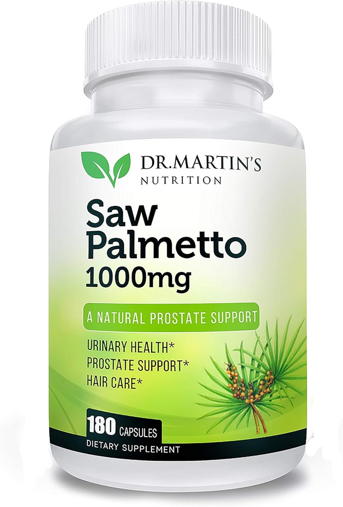 USA Grown Saw Palmetto | 180 Capsules Prostate Health Supplement | Erkekler ve Kadınlar için Saç Büyüme | Normal Ürinasyon Frekansı ve Doğal Hile Bloker'ı Saç Kaybının Önlenmesine Yardımcı Olmak
