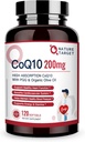 NATI TARGET CoQ10-200mg-Softgels + PQQ ile Organik-Olive-Oil - Yüksek Abhidrasyon-Coenzyme-Q10 - Antioksi-for-Heart-Sağlık ve Immune Desteği, Enerji Üretimi, 120 Hizmet