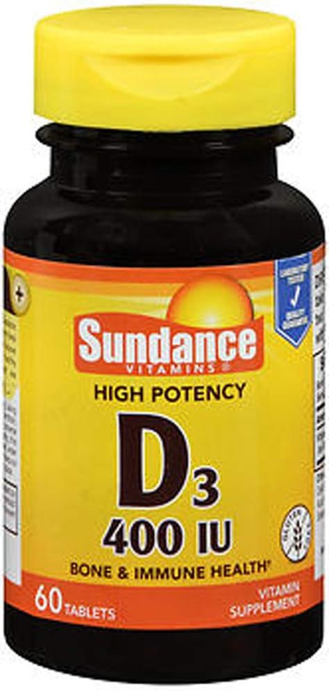 SunDance Vitaminleri D3 400 IU, 60 Tabletler Her (2)