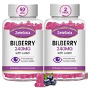 2 Pack Lutein Gummmies Eye Health Supplement for Yetişkinler, Lutein & Zeaxanthin Supplements Eye Vitamins Gummies, Bilberry with Lutein for Promoting Eye & Vision - 120 Gummies