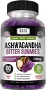 Kaya Naturals Ashwagandha Πικρός Gummies - Φυσικό στρες ανακούφιση, ενίσχυση της ενέργειας & ψυχική σαφήνεια, μη GMO, χωρίς γλουτένη, μασώμενα Gummies - 60 κόμης