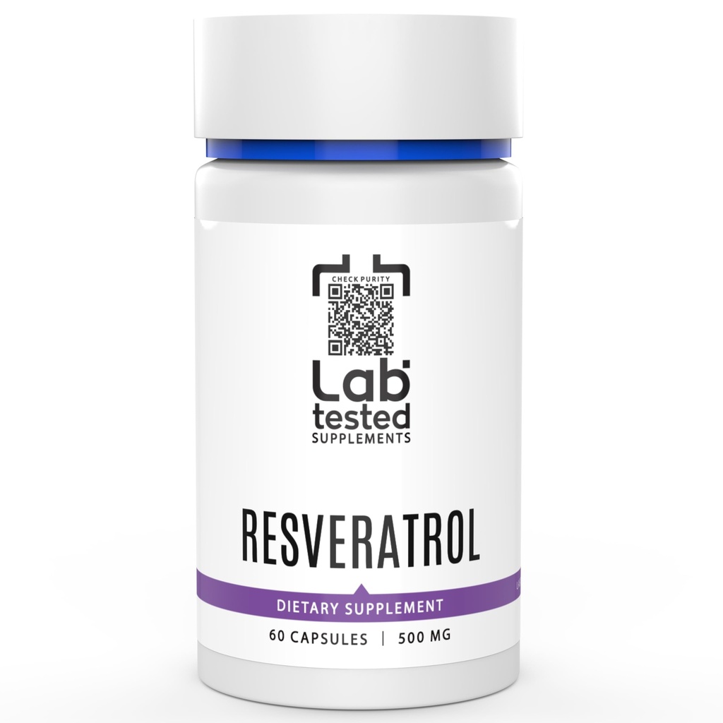 Trans-Resveratrol - 60 500 mg Capsules - 3rd Parti COA Her L# - Pure Resveratrol - No Fillers