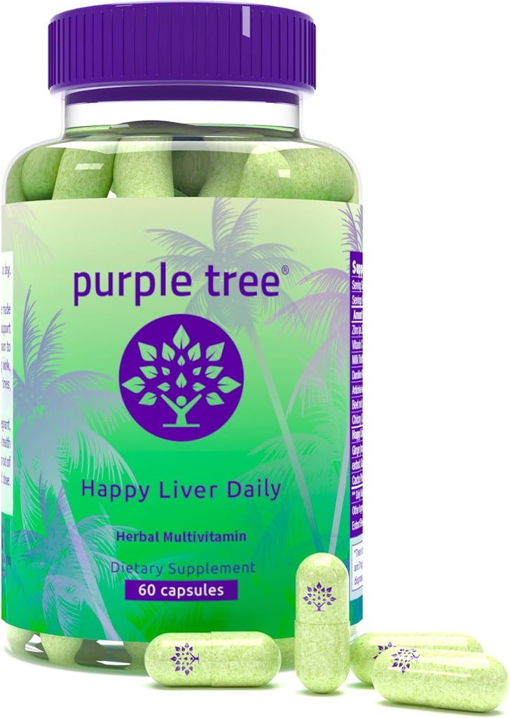 mor ağacı Happy Liver Daily | Liver Support & Cleanse with Milk Thistle% 80 Silymarin, Dandelion Root, Artichoke Leaf, Vine Tea DHM, Vitamins & More - 60 Liver Detox Veggie Pills