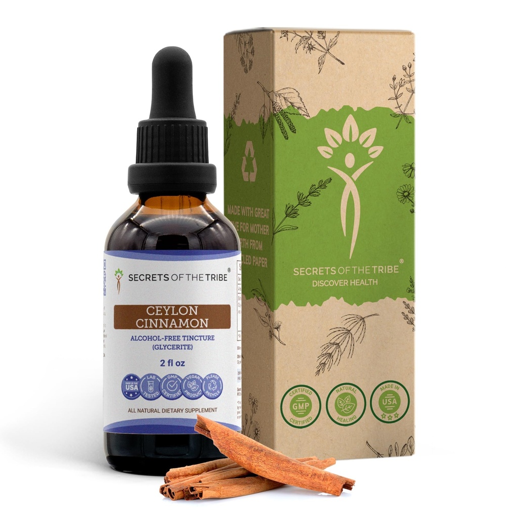 Tribe Ceylon Cinnamon Tincture Alkol Özgür Sıvı Ekstraksiyonun Sırları, Ceylon Cinnamon (Cinnamomum Verum)