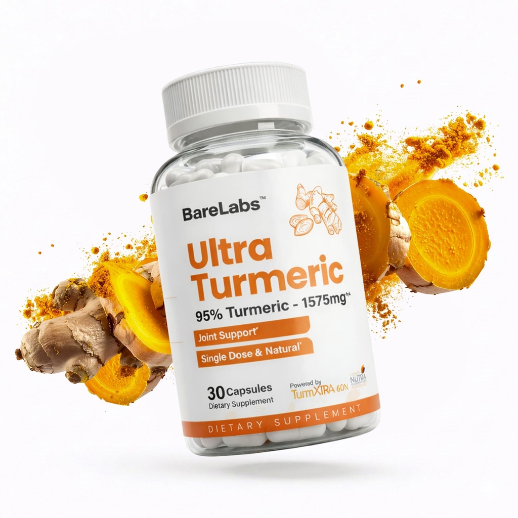 Turmeric Curcumin Capsules for Joint & Immune Support + High Abxia Single Dose, Water-Dispersible Formula - 30 Day Supply
