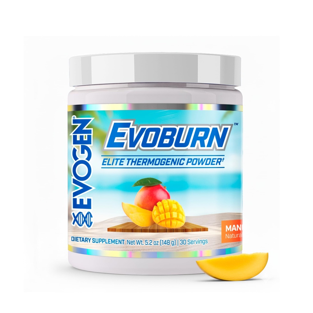 Evogen Evoburn - Men & Women | Enerji, Focus, & Appetite Control | Gelişmiş Metabolism ATM Fat Burner Formula MitoBurn & Caffeine | Mango | 30 Servisler