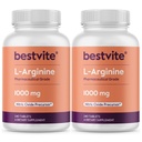 BESTVITE L- Αργινίνη 1000mg ανά δισκίο (480 δισκία) (240 x 2) – Φαρμακευτικός Βαθμός – Περιέχει 20% Περισσότερα Αμιγής Αργινίνη Σε σύγκριση με Αργινίνη HCl – Nitric Oxide Precursor*