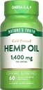 Nature's Truth Hemp Oil Softgels | 1400mg | 60 Count | Omega 3 6 9 | Cold Pressed | Non-GMO & Gluten Free Supplement