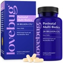 Lovebug Postnatal Probiotics - 20 Billion CFUs Multi Strain for Breastfeeding -with Fenugreek, Milk Thistle & Fennel,Supports Breast Milk & Gut Health, Postpartum Essentials, 30 Capsules