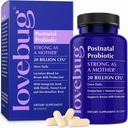 Lovebug Postnatal Probiyotikler - 20 Milyar CFUs - Fenugreek ile, Süt Butle & Fennel, Supports Mother Milk & Gut Health, Postpartum Essentials, 30 Capsules